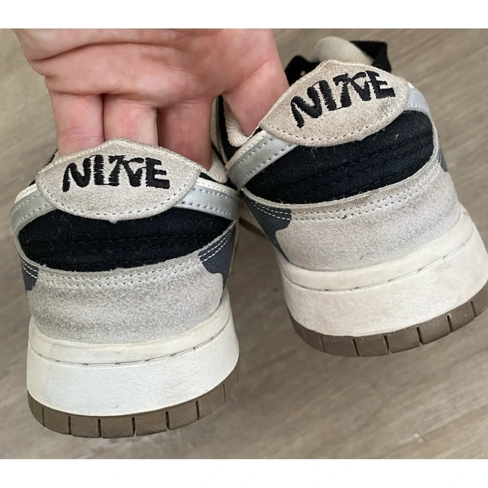 Nike Dunk Low SE 85 Double‎ Swoosh Sail Military Panda Custom Sz 6 EU 37 Suede